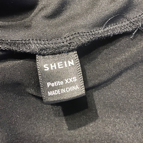 SHEIN White Floral Decor Black Stand Collar Long Sleeve Maxi Dress Size XXS - Picture 16 of 16